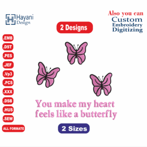 Butterfil Embroidery Designs/2 Designs /Butterfil Art Logo Machine Embroidery /  Files Instant Download