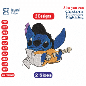 Elvis Stitch Embroidery Designs/2 Designs & 2 Size/ Anine Machine Embroidery Designs/  Files Instant Download