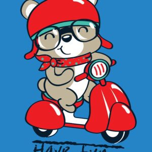 Hand Drawn cute bear illustration for t-shirt printing