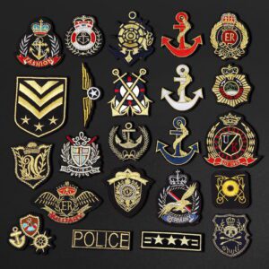 Gold Embroidered Ship Anchor Military Patches wholesale Iron On Clothes Backpack Jeans Stickers Diy Ironing Appliques