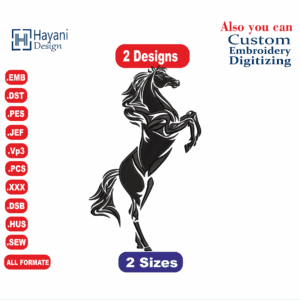 Horse Embroidery Designs/2 Designs / Horse Art Logo Machine Embroidery /  Files Instant Download