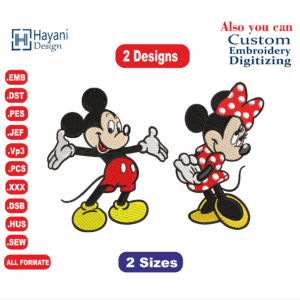 Mickey Mouse  Minnie Mouse Embroidery Designs/2 Designs & 4 Size/ Mickey Mouse  Machine Embroidery Designs /Files Instant Download