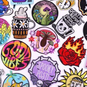 Cartoon Embroidery Patch Mushroom Flower Patches For Clothing  Patches On Clothes Animal Sticker Punk Letter Badge