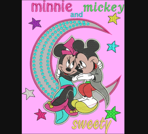 Free Mickey Mouse Applique and Sequin Embroidery Design6