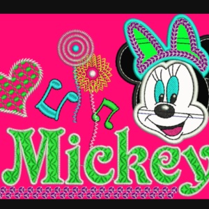 Free Mickey Mouse Applique and Sequins Embroidery Design /5