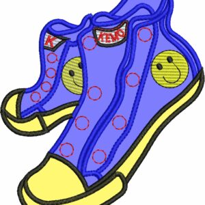 Free Smile Shoes Applique Embroidery Design