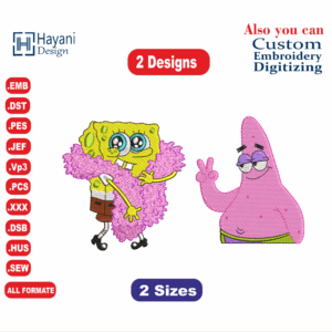 Spongebob Patrick Star  Embroidery Designs/2Designs &2 Size/Spongebob Patrick Star Anine Machine Embroidery Designs/  Files Instant Download