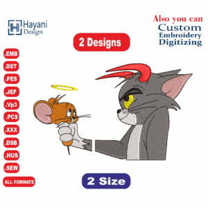 Tom and Jerry  Embroidery Designs/2 Designs & 2 Size/Love Embroidery Designs/ Machine Embroidery Designs/  Files Instant Download