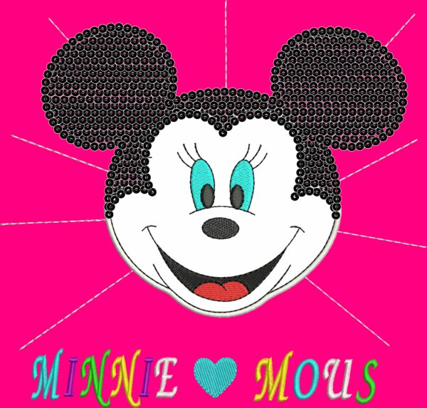 Free Mickey Mouse Applique and Sequins Embroidery Design /4