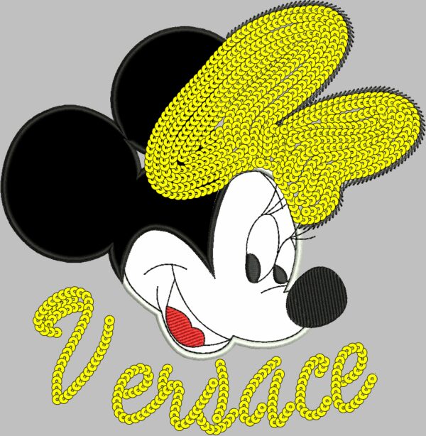 Free Mickey Mouse Applique and Sequins Embroidery Design 3