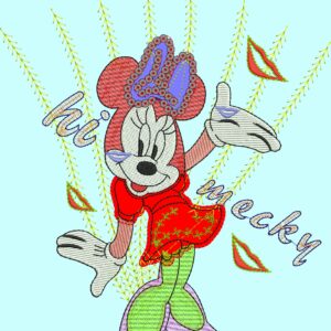 Free Mickey Mouse Applique and  Sequins Embroidery Design 2