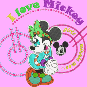 Free Mickey Mouse Applique and Sequins Embroidery Design / Machine Embroidery Designs/ Files Instant Download