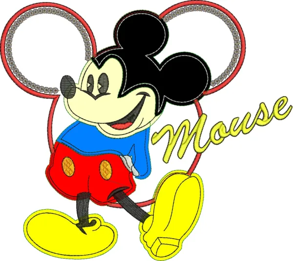 Free Mickey Mouse Applique and Sequin Embroidery Design 11 