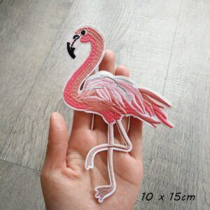 Flamingo Butterfly Flower Rose Embroidered Patches for Clothing Iron on Badge Clothes Sticker Stripes Applique