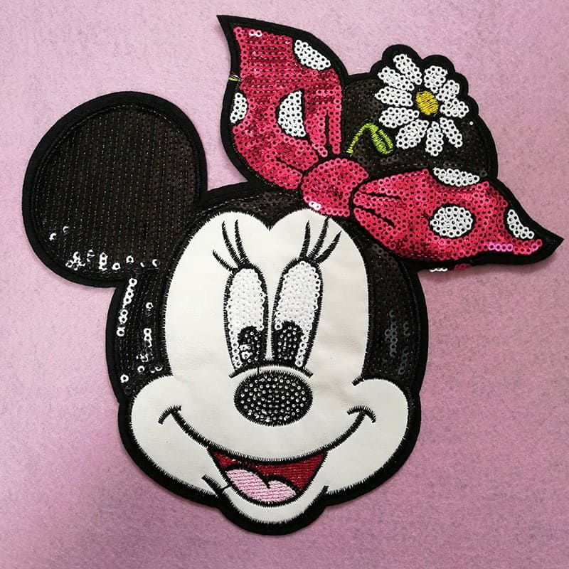 Mickey Minnie in Leopard Print Iron-on Transfers Applique on Clothes  Heat-sensitive printing Adhesive patches