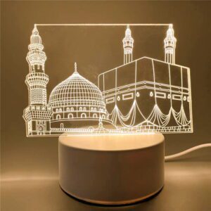 Muslim Festival Eid Mubarak Decorative Lamp 3D LED Night Light Ramadan Ornament Home Room Decoration USB Power Eid Al Adha Gifts