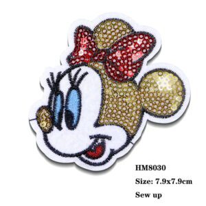 Disney Donald Duck Mickey Minnie Mouse Shiny Icon Embroidery Applique  Patches For Clothing DIY Iron on
