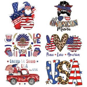 American Flag Independence Day Sticker for Cloth 4th of July Decoration Iron-on Transfers for Clothing DIY Appliques for Clothes