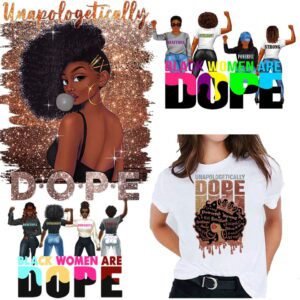 Black Woman DOPE Clothes Patches For Girl T-shirt SWAG Afro Girl Praying Letter Iron On Patches Heat Transfer Diy Appliques