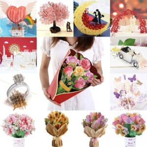 3D Pop Up Engagement Cards Lovers Wedding Invitation Greeting Cards Laser Cut Valentine's Day Gift Anniversary Card Wholesale