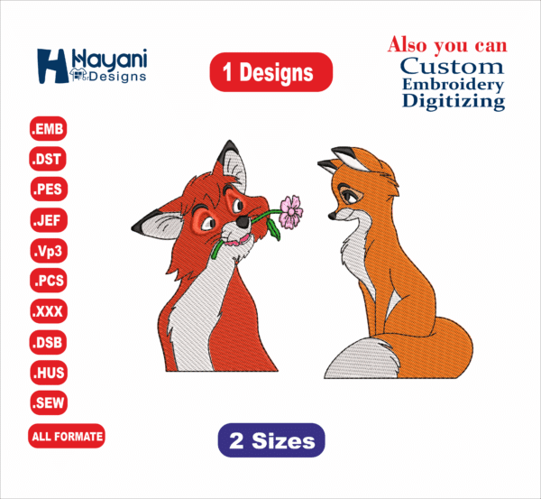 Fox and Hound Embroidery Designs