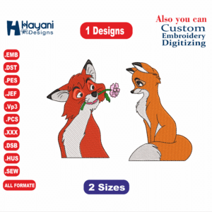 Fox and Hound Embroidery Designs/2 Designs & 2 Size/  Machine Embroidery Designs/ Files Instant Download
