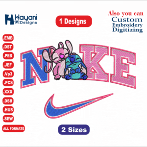 Lilo and Stitch Nike Embroidery Designs/2 Designs  2 Size/ Machine Embroidery Designs/  Files Instant Download