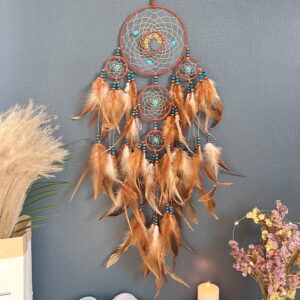 New Dream catchers Retro 5 Ring Dream Catchers Home Decoration Indians Natural Stone Tree of Life Dreamcatcher Wall Hanging