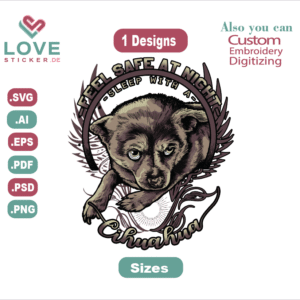 Feel safe at night Sleep with a dog.AI,SVG,EPS,Pdf Can be used for t-shirt print, mug print, pillows, fashion print design. T-shirt design