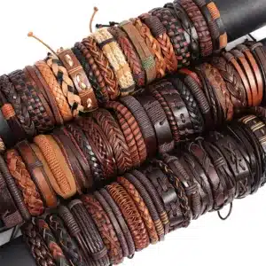 10/20/30/50/100Pcs/Lot Vintage Leather Bracelets For Women Men Mix Style Cuff Bangle Jewelry Party Gifts