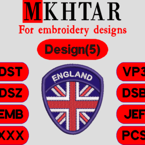 The British flag logo/Love Embroidery Designs/Files Instant Download