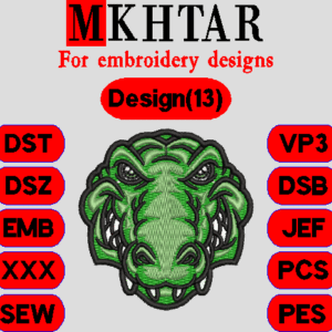Crocodile design/Love Embroidery Designs/Files Instant Download