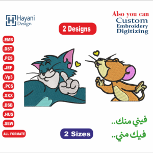 Tom and Jerry Embroidery Designs/4 Designs & 2 Size/Anime Embroidery Designs/ Machine Embroidery Designs/ Files Instant Download