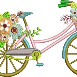 Bicycle Embroidery Design /Six bicycles with flowers in basket / embroidery designs / machine embroidery designs / bike embroidery file