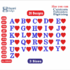 Alphabet And Heart /Letters Heart /A to Z Embroidery Designs