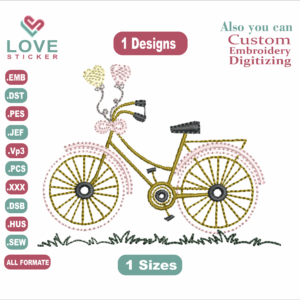 Bicycle Embroidery Designs/1 Designs & 1 Size/Bicicleta Machine Embroidery Designs/ Files Instant Download