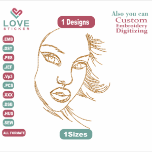Beautiful woman Embroidery Designs/1 Designs & 1 Size/ free Beautiful woman Machine Embroidery Designs/ Files Instant Download