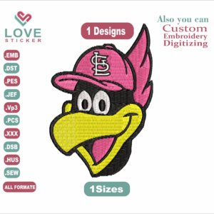 Woodpecker Bird Face Embroidery Designs/1 Designs & 1 Size/ Bird Face Anime Machine Embroidery Designs/ Files Instant Download