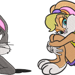 Anime Bugs Bunny & Lola Bunny Embroidery Designs/1 Designs & 1 Size/Anime Valentine's Day Machine Embroidery Designs/ Files Instant Download
