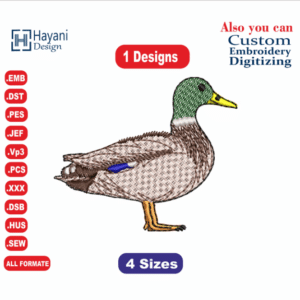 Duck Embroidery Designs/1 Designs /4 sizes/Butterfil Art Logo Machine Embroidery /  Files Instant Download