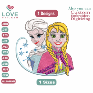 Anime FROZEN Embroidery Designs/1 Designs & 1 Size/ FROZEN Anime Machine Embroidery Designs/ Files Instant Download