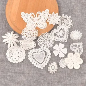 Flower White Lace Applique Mesh Trim For Sew On Guipure Fabric Wedding Supplies Home Decoration