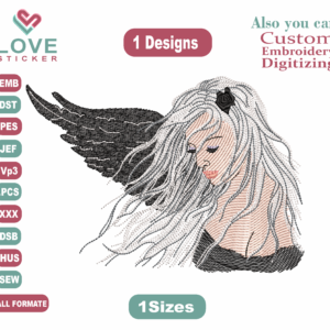 Anime Angels Embroidery Designs/1 Designs & 1 Size/Angels Anime Machine Embroidery Designs/ Files Instant Download