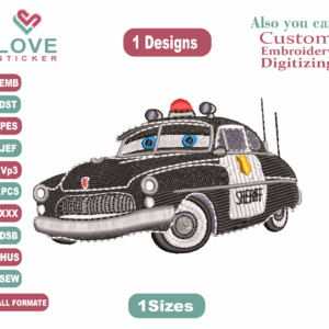 Car police Sheriff  Embroidery Designs/1 Designs & 1 Size/Sherif fembrostich Anime Machine Embroidery Designs/ Files Instant Download