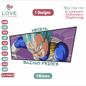 Anime vegeta Embroidery Designs/1 Designs & 1 Size/vegeta Anime Machine Embroidery Designs/ Files Instant Download