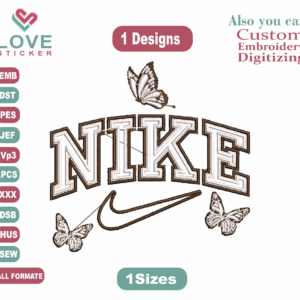 Anime NIKE BUTTERFLY Embroidery Designs/1 Designs & 1 Size/NIKE BUTTERFLY Anime Machine Embroidery Designs/ Files Instant Download