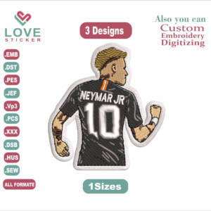 Neymar Embroidery Designs/3 Designs & 1 Size/Neymar Sport Machine Embroidery Designs/ Files Instant Download