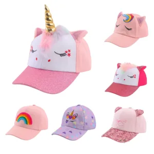 Baby Girl Sun Hat Unicorn Kids Trucker Hats Boys Baseball Cap Cute Adjustable Snapback Caps Sports Travel Hiking Hat 3-10Y