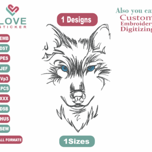 Wolf Embroidery Designs/1 Designs & 1 Size/Wolf Anime Machine Embroidery Designs/ Files Instant Download