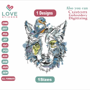 Animal Aquarell Wolf Tiger Embroidery Designs/1 Designs & 1 Size/ Aquarell Wolf Tiger Animal Machine Embroidery Designs/ Files Instant Download